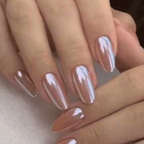 Uñas efecto cromo